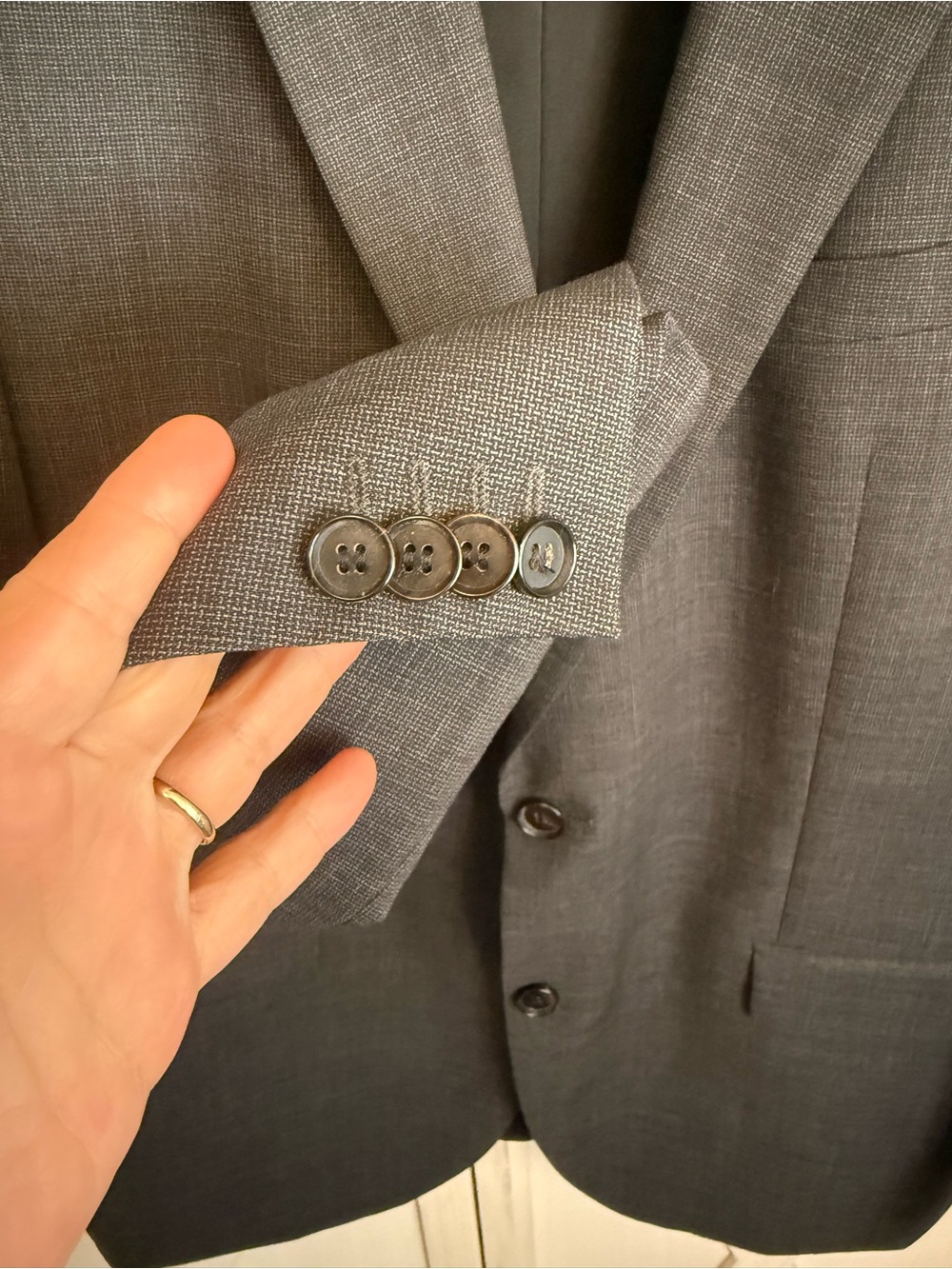 Hugo Boss The Grand Central US Gray Virgin Wool Two Button Sport Coat Blazer 44L - Picture 5 of 10